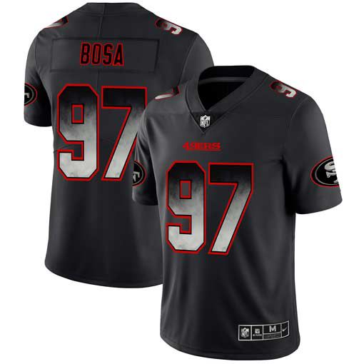 Men San Francisco 49ers #97 Bosa Nike Teams Black Smoke Fashion Limited NFL Jerseys